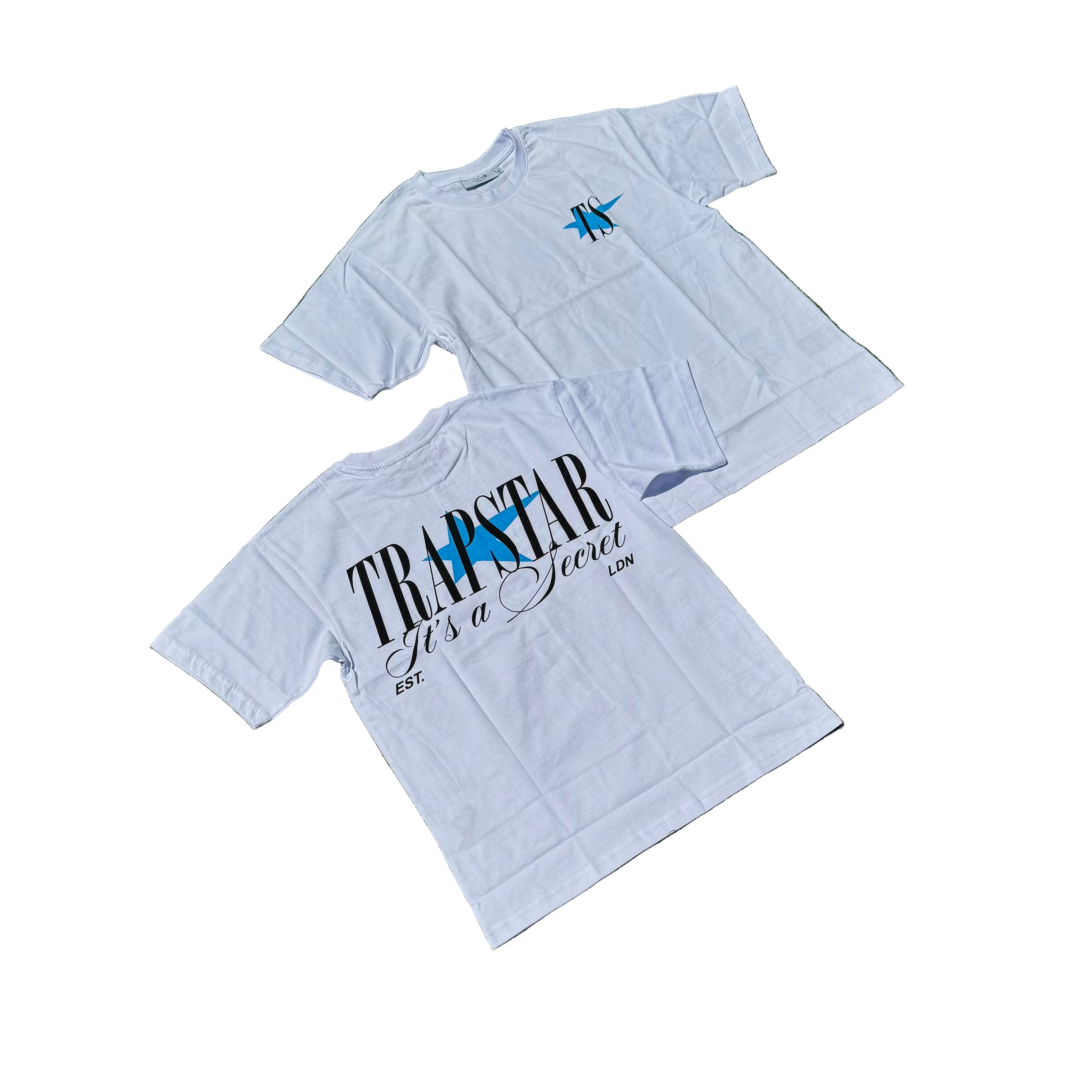 TRAPSTAR LONDON 5 STAR TEE “WHITE / BLUE”