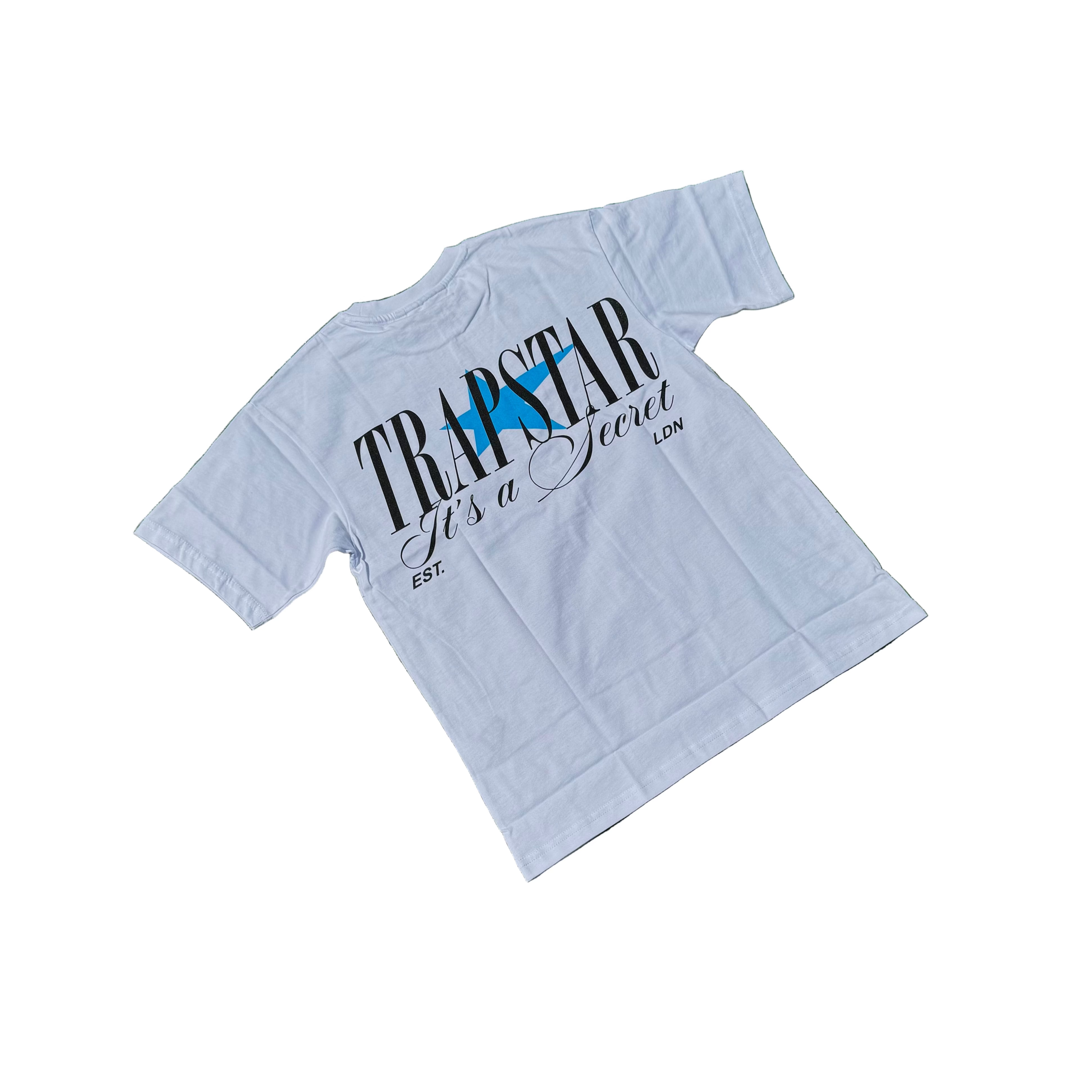 TRAPSTAR LONDON 5 STAR TEE “WHITE / BLUE”