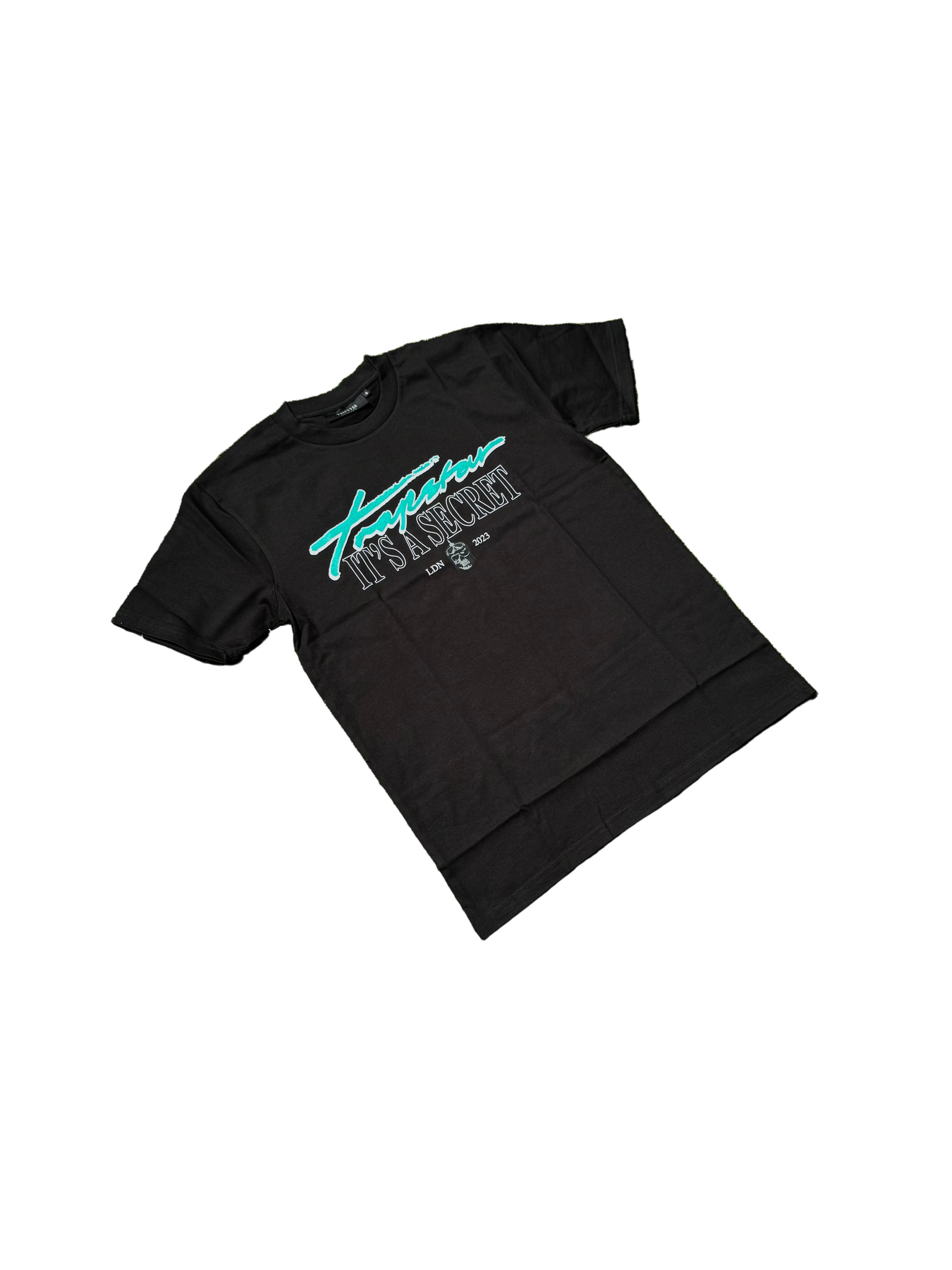 TRAPSTAR IT’S A SECRET TEE “BLACK / TEAL”