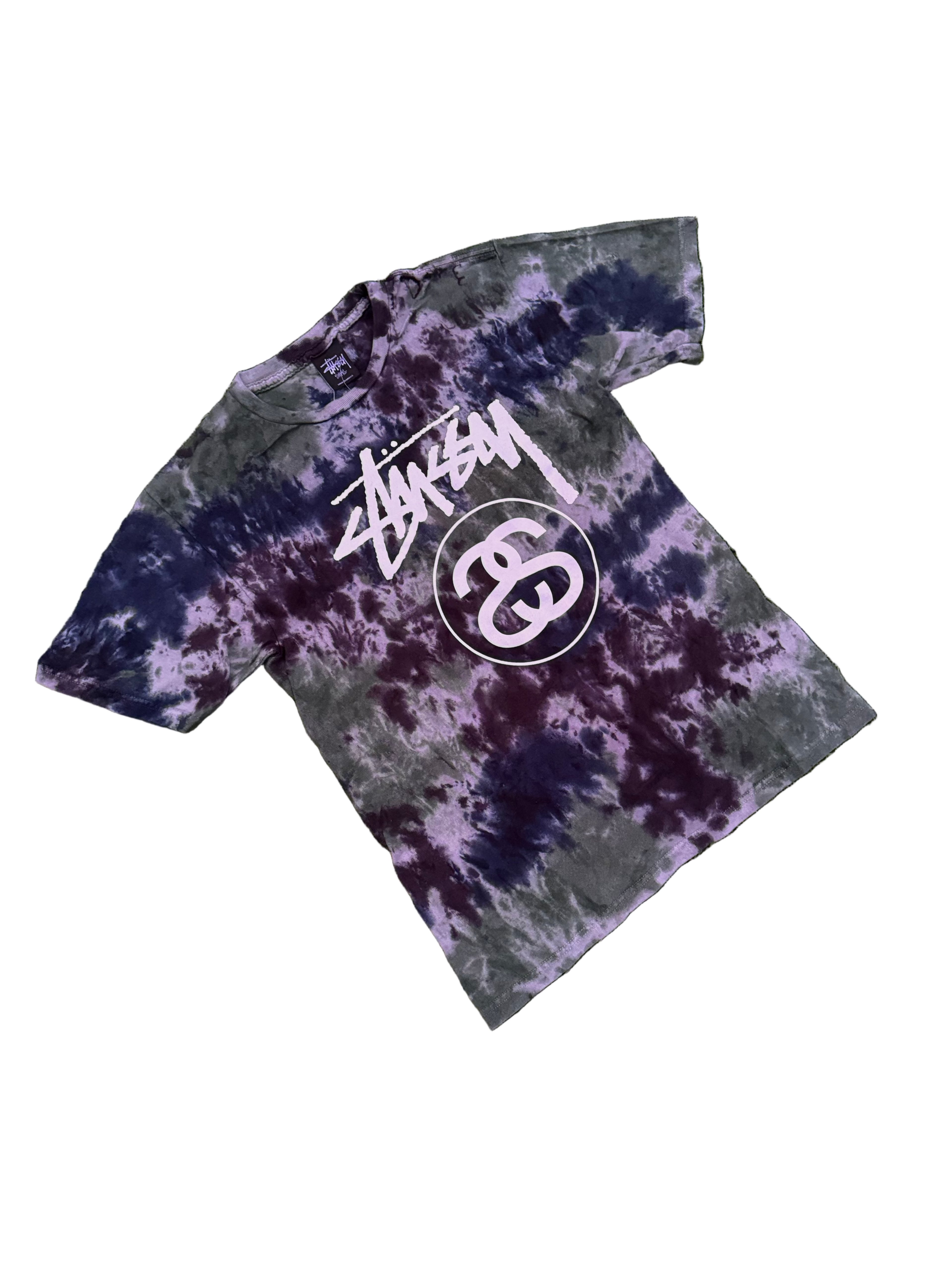 STUSSY TIE DYE LOGO TEE "BLUE / GREEN"