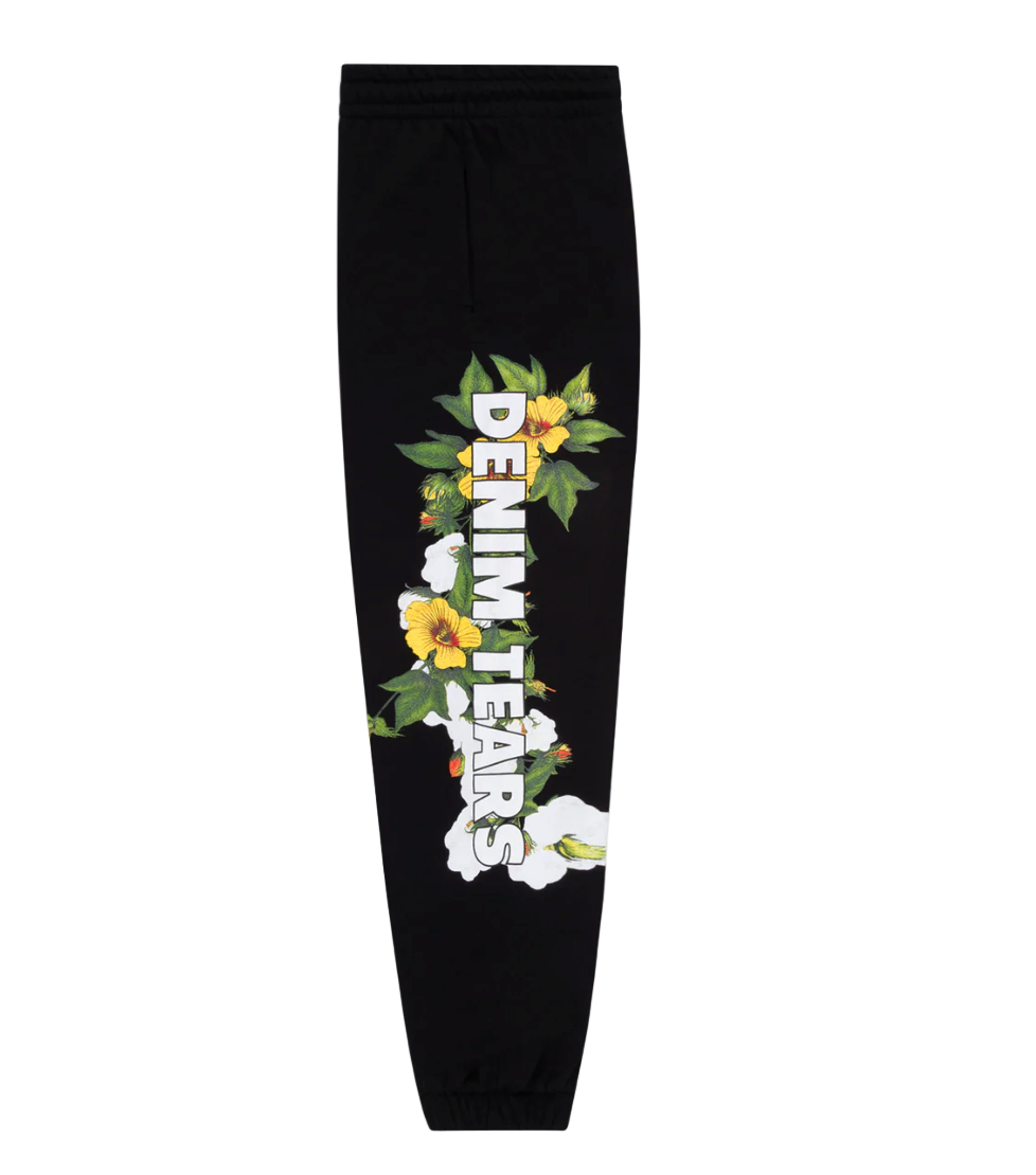 DENIM TEARS FLORAL LOGO JOGGERS “BLACK”