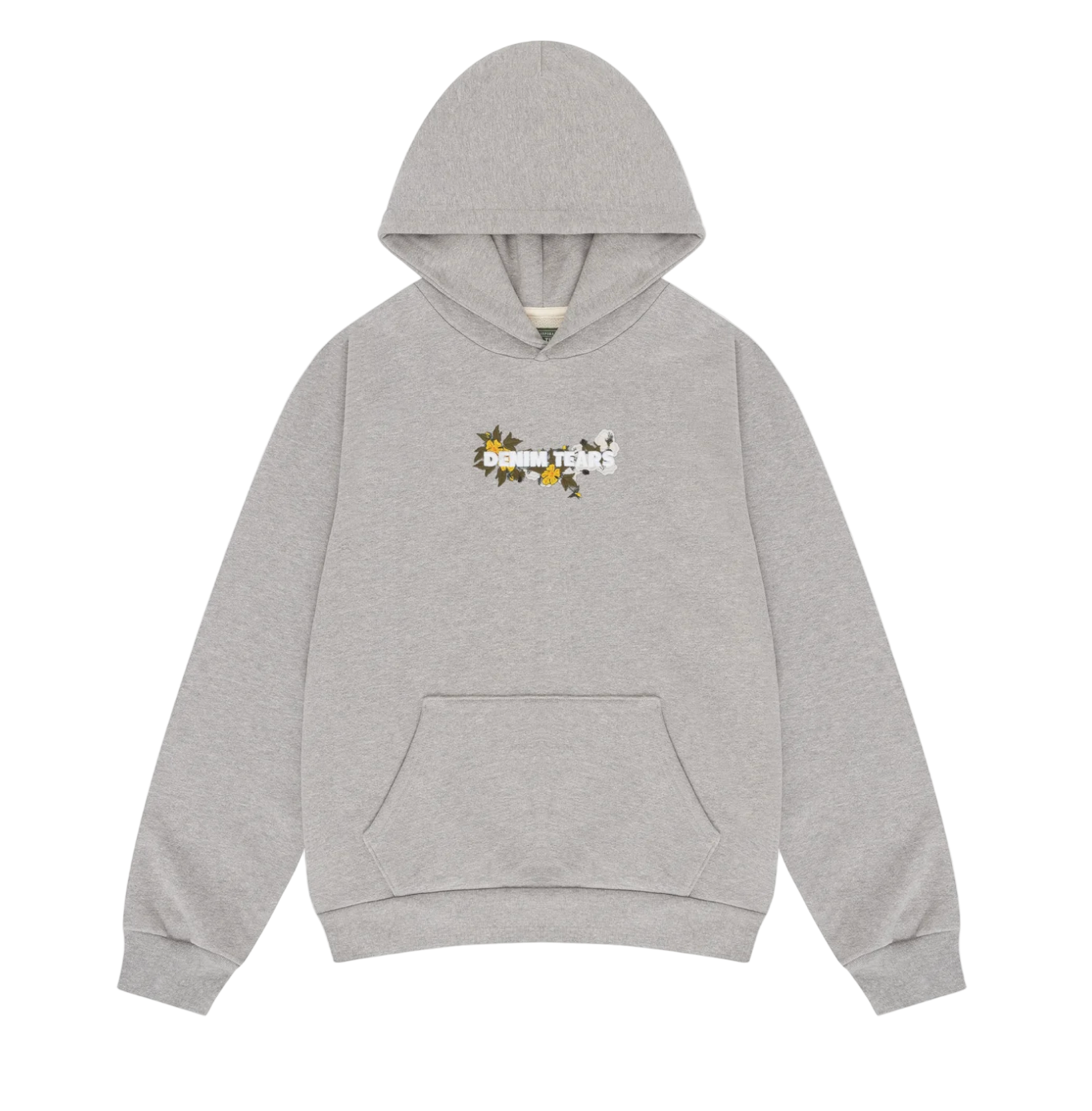 DENIM TEARS MEN’S EMBROIDERED FLORAL HOODIE "GREY"