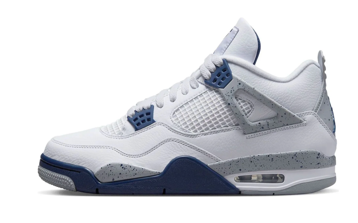 NIKE AIR JORDAN 4 RETRO "WHITE / MIDNIGHT NAVY"