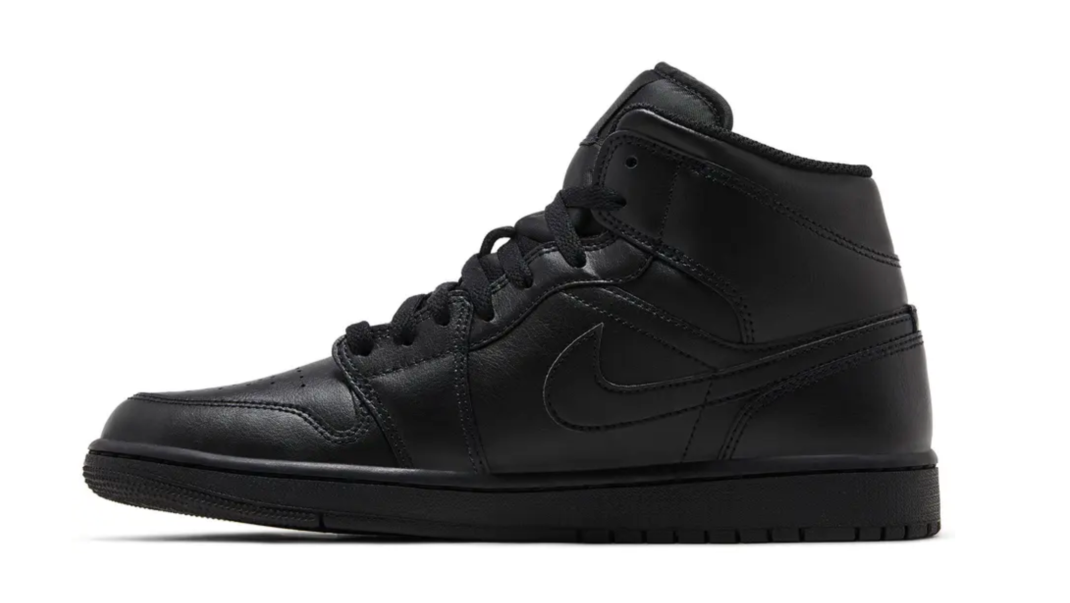 NIKE AIR JORDAN 1 MID "TRIPLE BLACK" * NO BOX LID *