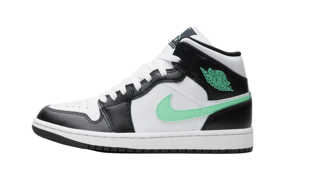 NIKE AIR JORDAN 1 MID GREEN GLOW * NO BOX LID *