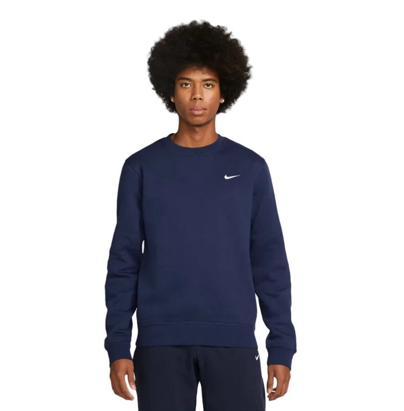 NIKE CLUB FLEECE CREWNECK 'MIDNIGHT NAVY / WHITE'