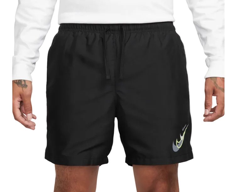 NIKE SPORTSWEAR WOVEN SHORTS 'BLACK / NEON TICK'