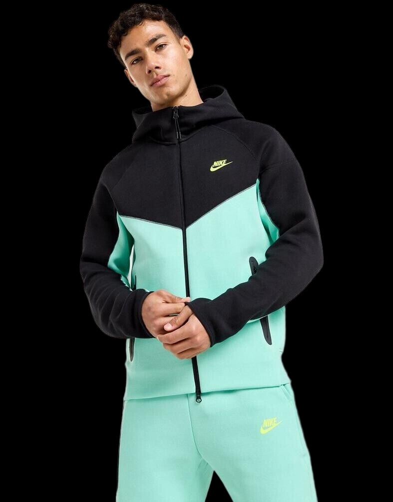 NIKE SPORTSWEAR TECH FLEECE HOODIE "TURQUOISE / BLACK”