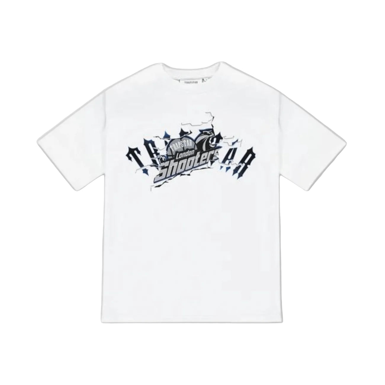 TRAPSTAR SHOOTERS BREAKTHROUGH TEE “WHITE / BLUE”